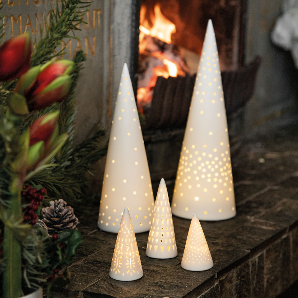 Modern White Trees & Pebbles LED Lights | Decor – rader USA