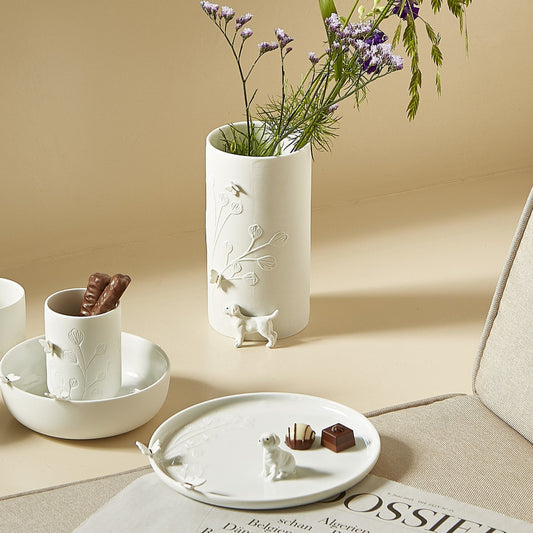 Porcelain Stories Decorative Plate - Puppy Lifestyle Image