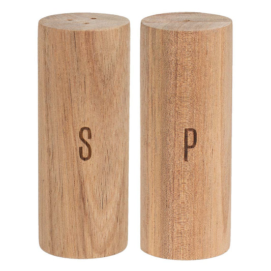 Acacia Wood Salt and Pepper Shaker Set - Scandinavian Design for Kitchen or Dining Table