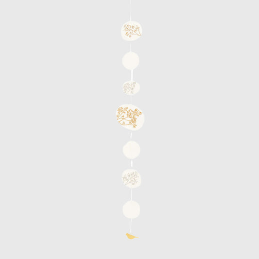 Paper Chain Decoration for Party or Home Décor Featuring Golden Birds and Branches Designs