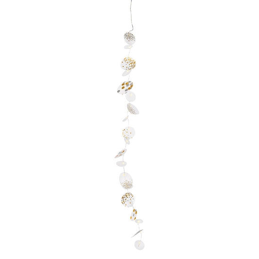 Paper Chain Decoration for Party or Home Décor Featuring LED Lit Circles and Gold Accents