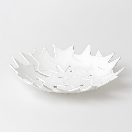 Porcelain Star Bowl – Decorative White Serving Bowl for Holiday Entertaining, Fruit Display or Shelf Décor