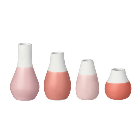 Rader Ceramic Pastel Mini Vases Set of 4 – Scandinavian Vase Gift Set for Tiny Flowers or Buds