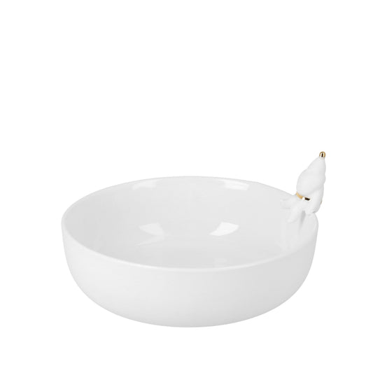 White Porcelain Decorative Santa Dish - Handcrafted Christmas Dish for Serving Candy, Cookies or Trinkets