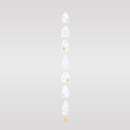 R92235 Village House Paper Chain Decoration - Cottage