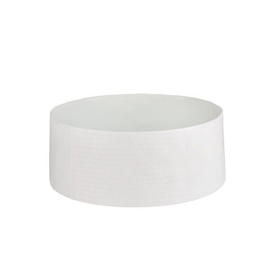 A Poetic Space White Porcelain Decorative Serving Bowl with Embossed Word Decoration - Food Safe
