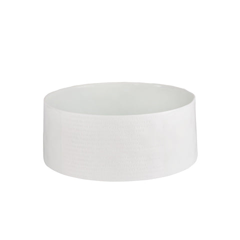 A Poetic Space White Porcelain Decorative Serving Bowl with Embossed Word Decoration - Food Safe
