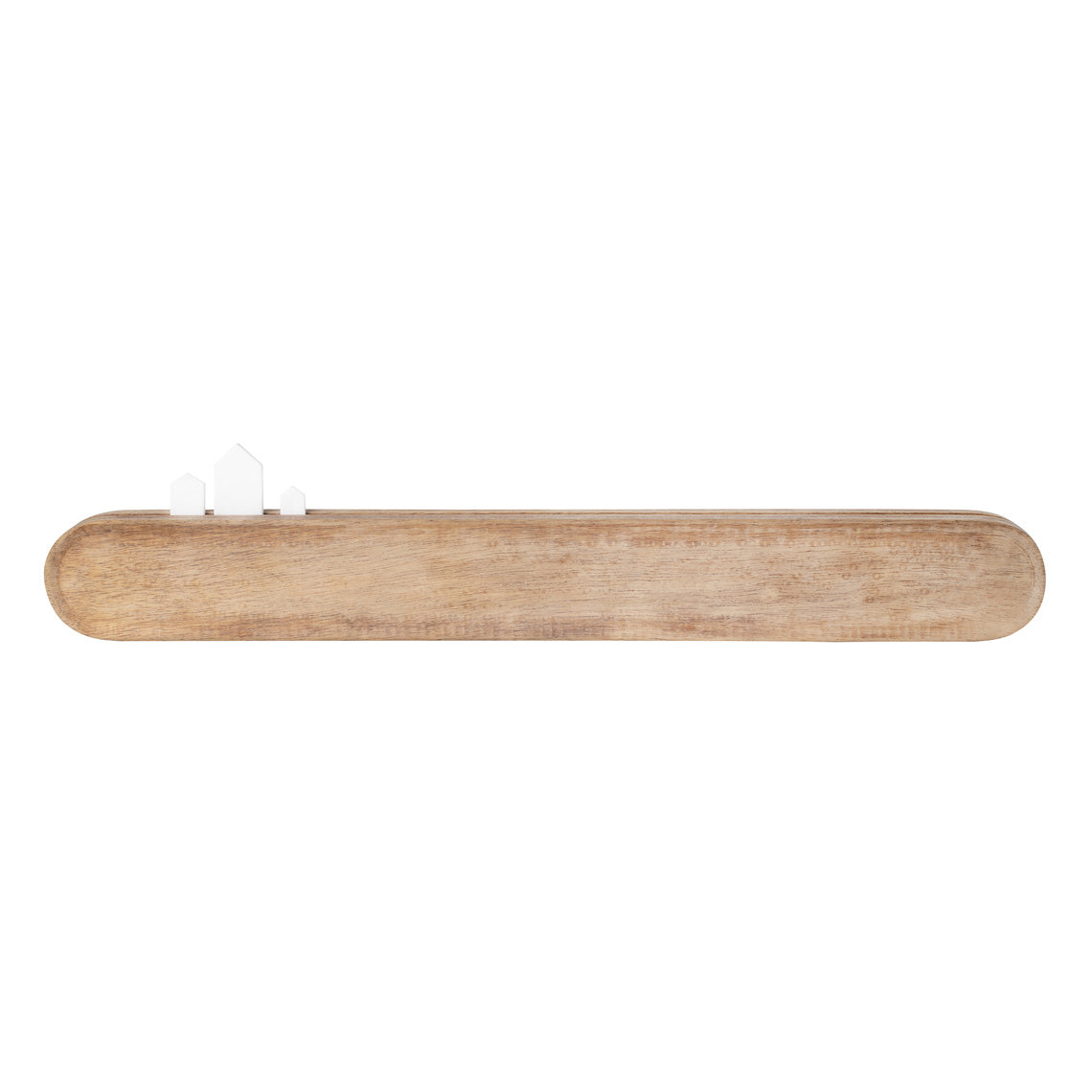 Acacia Wood Magnetic Key Holder with Porcelain House Decoration