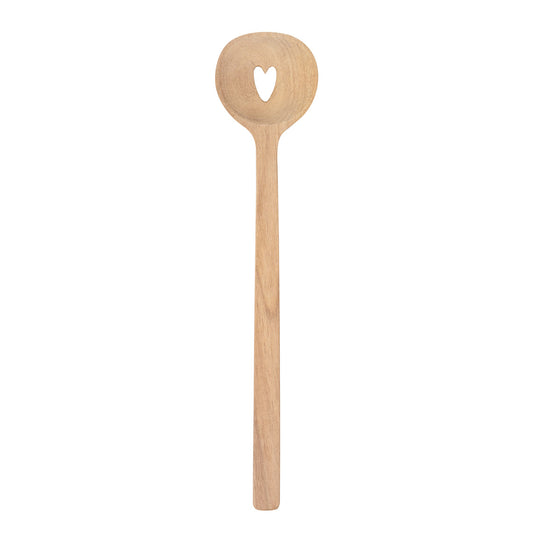 Acacia Wooden Spoon with Heart Cutout for Stirring and Cooking