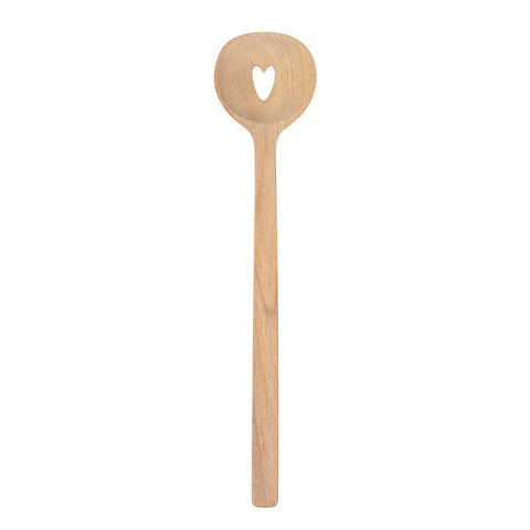 Acacia Wooden Spoon with Heart Cutout for Stirring and Cooking