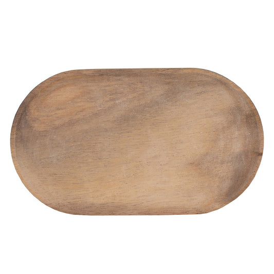 Bonjour Acacia Wood Oval Plate for Food Service or Presentation for Kitchen or Dining Table
