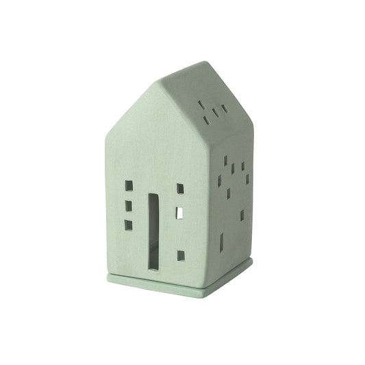 Ceramic Village House Tealight Holder in Organic Pastel Colors - Minimalist Nordic Design