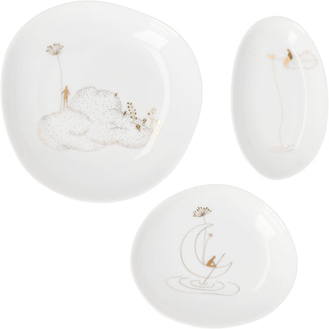 Decorative mini dish set Garden of Heaven 3 pieces R18835