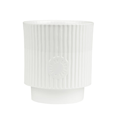 Friends of the Family Porcelain Flower Pot - White Minimalist Design for Herbs and Plants