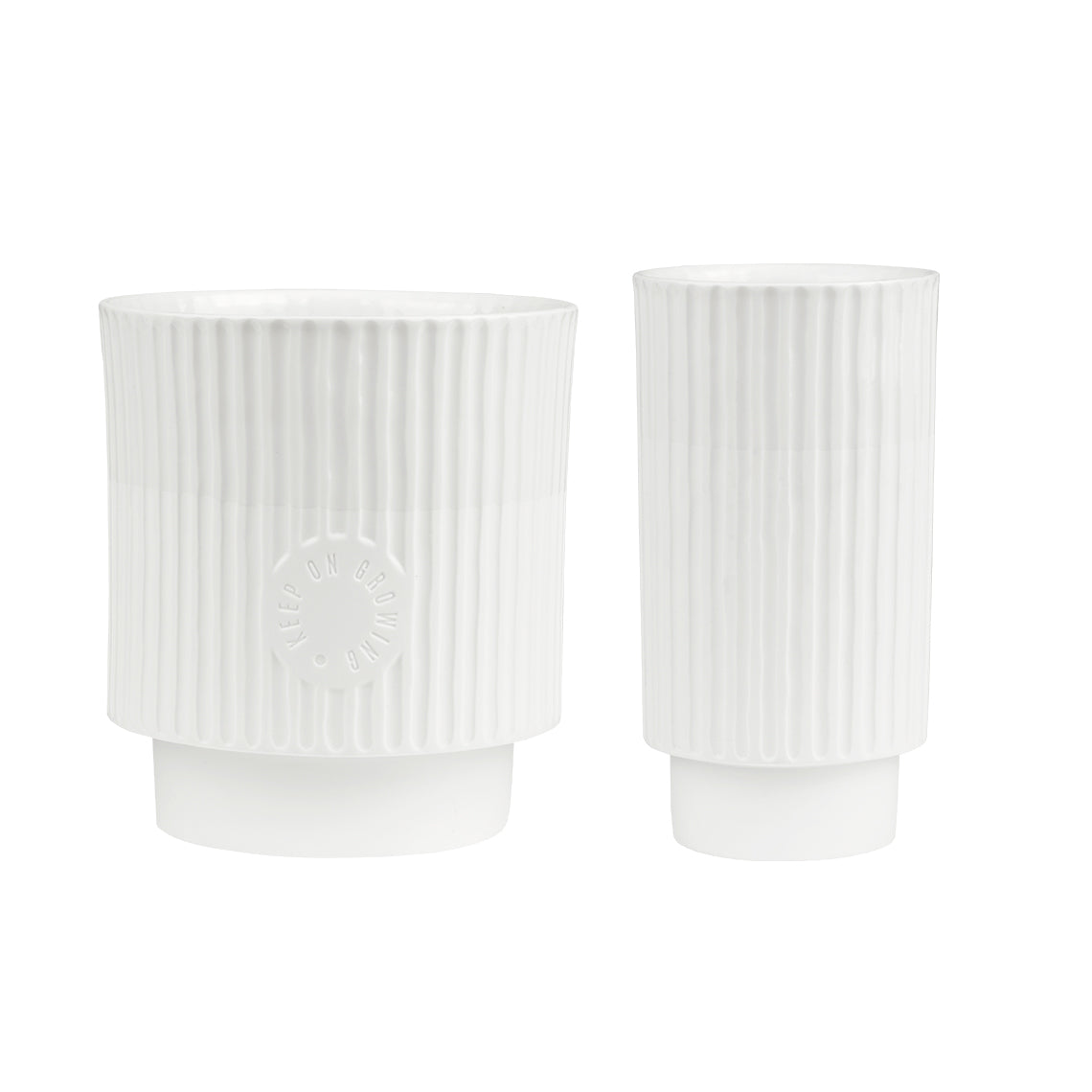 Friends of the Family Porcelain Flower Pot and Vase Set - White Minimalist Design 