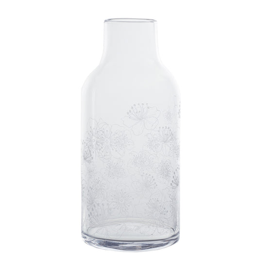 Glass Vase with Flowers Decoration - Tall Storage or Flower Vase 11.8"