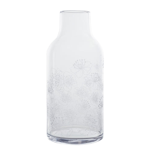 Glass Vase with Flowers Decoration - Tall Storage or Flower Vase 11.8"
