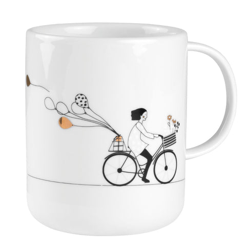 Hobby Porcelain Coffee or Tea Mug Featuring Bicycle Graphic - Novelty Mug Gift