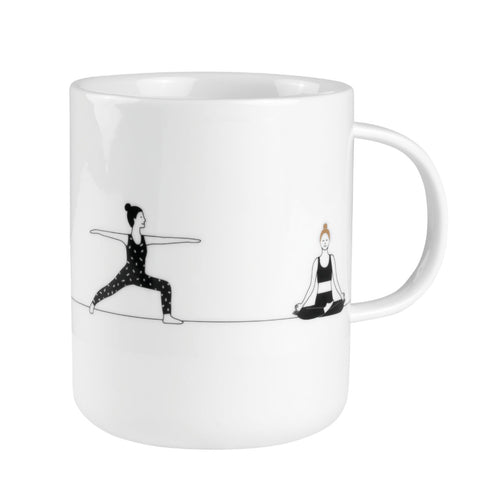 Hobby Porcelain Coffee or Tea Mug Featuring Yoga Graphic - Novelty Mug Gift