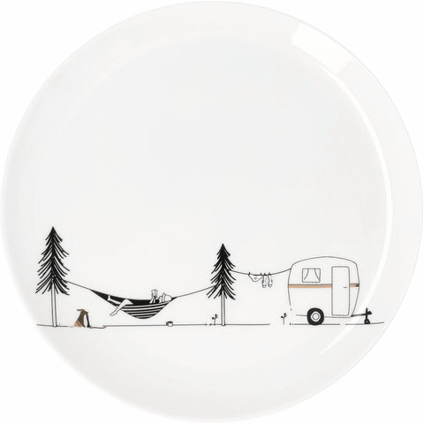 Hobby Porcelain Plate Featuring Camping Graphic - Decorative and Food Safe Plate Gift