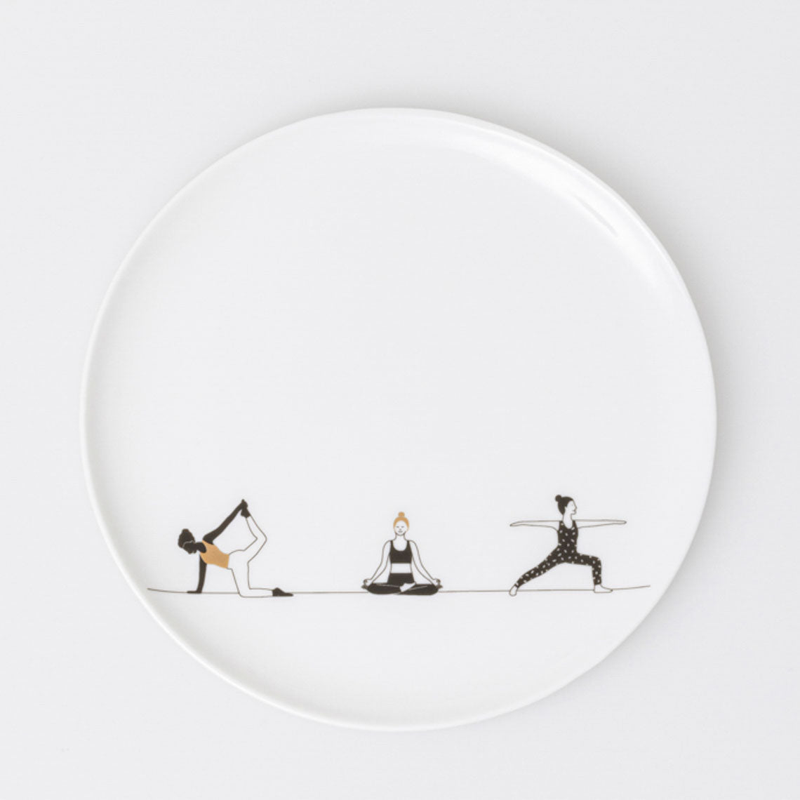 Hobby Porcelain Plate Featuring Yoga Graphic - Decorative and Food Safe Plate Gift
