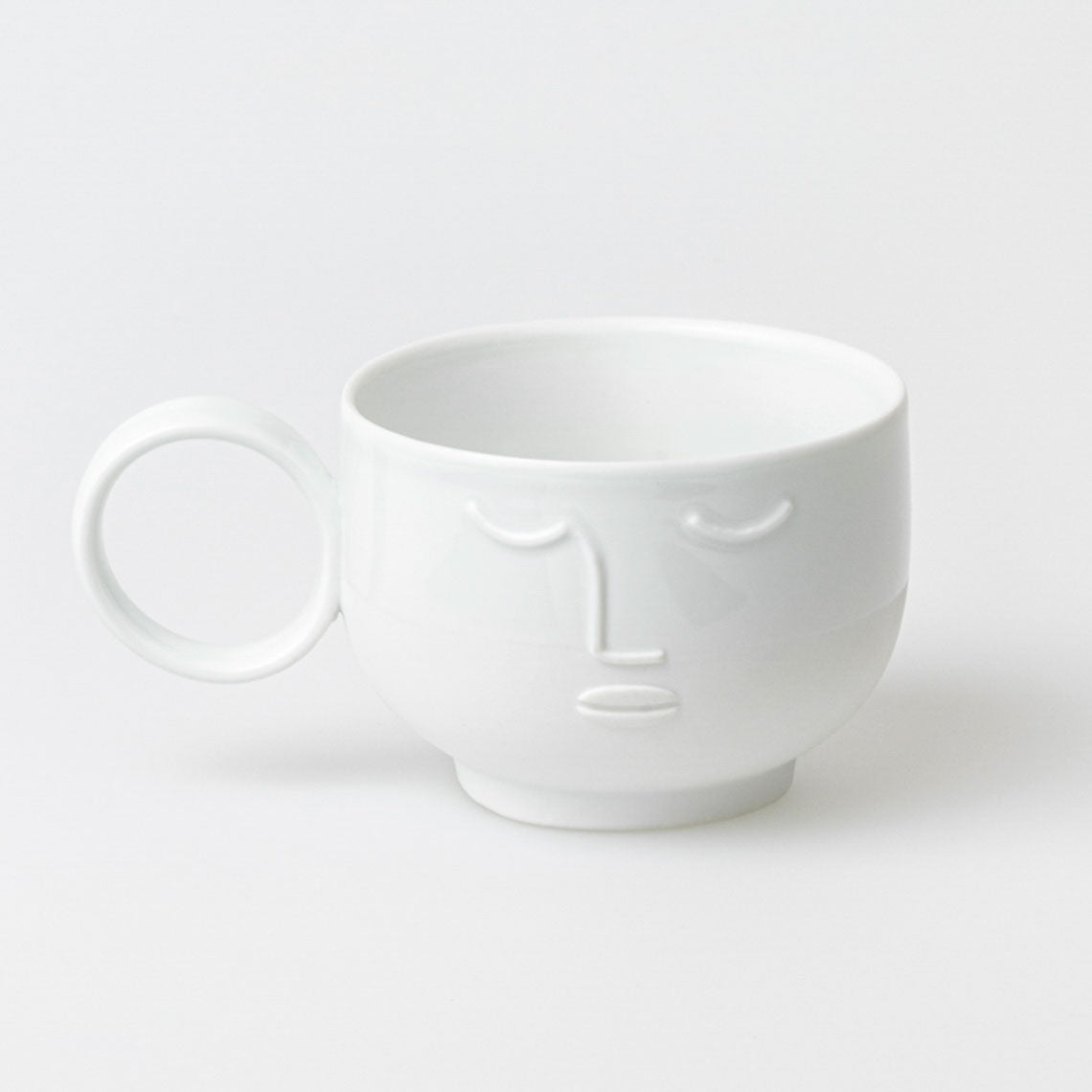 Natural Forms White Porcelain Coffee and Tea Mug with Handle