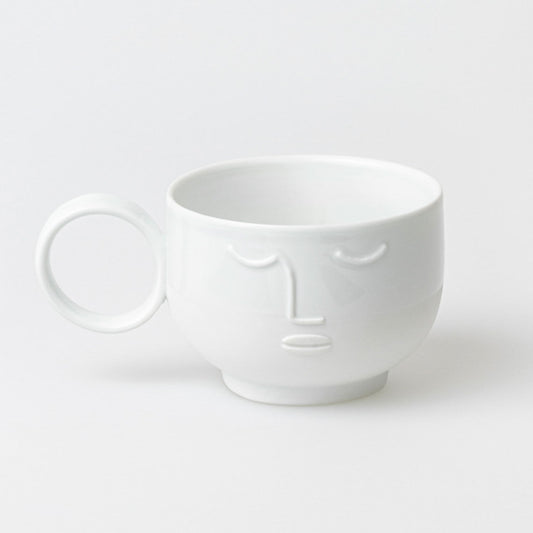 Natural Forms White Porcelain Coffee and Tea Mug with Handle