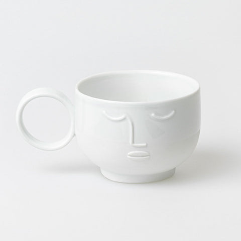 Natural Forms White Porcelain Coffee and Tea Mug with Handle
