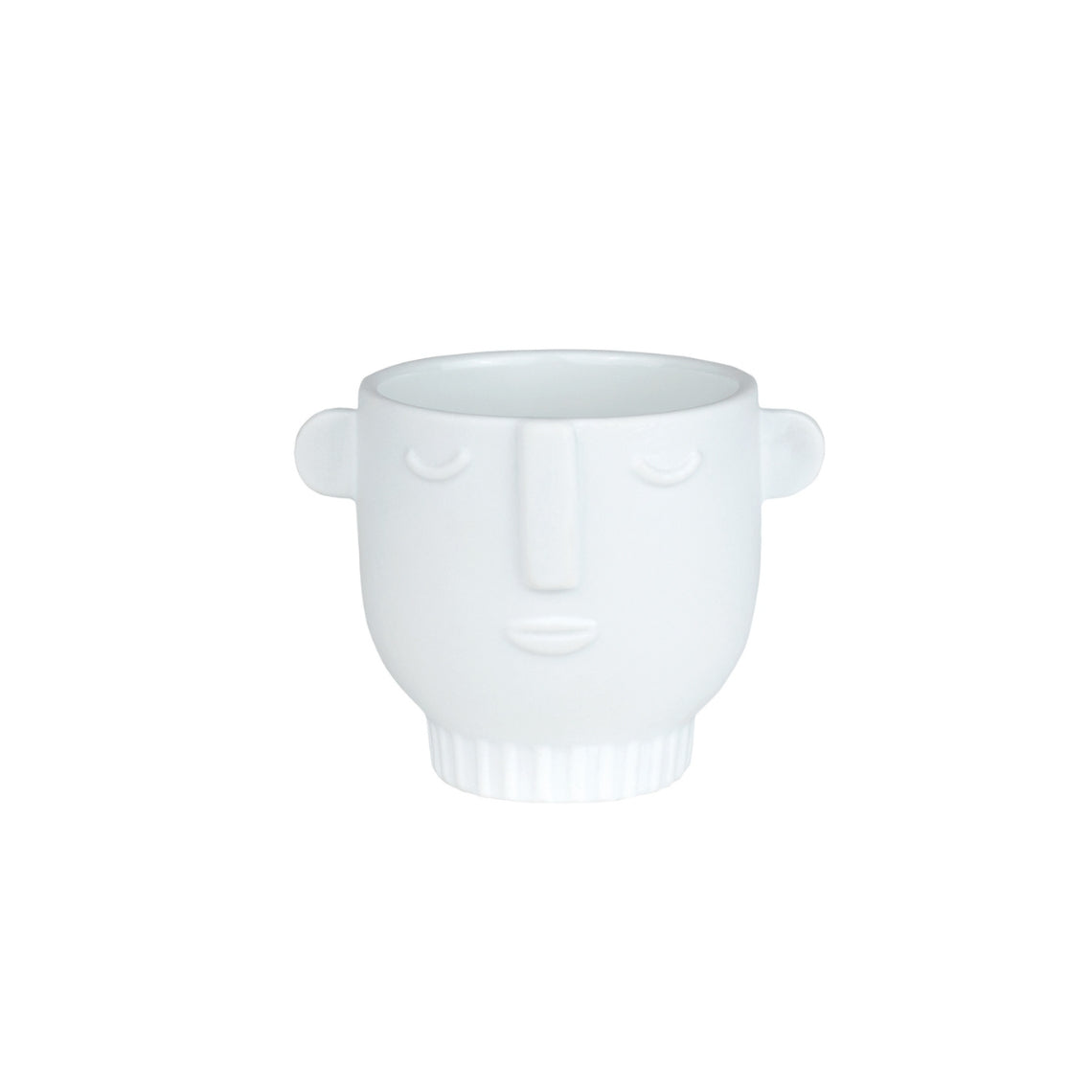 Natural Forms White Porcelain Face Shaped Tealight Candle Holder and Trinket Dish