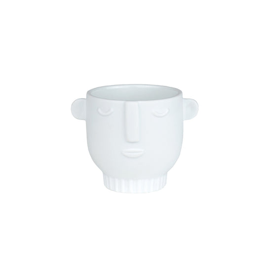 Natural Forms White Porcelain Face Shaped Tealight Candle Holder and Trinket Dish