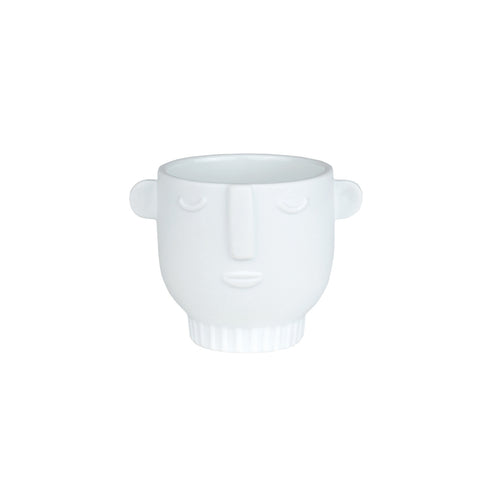 Natural Forms White Porcelain Face Shaped Tealight Candle Holder and Trinket Dish