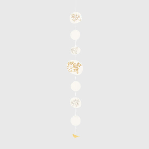 Paper Chain Decoration for Party or Home Décor Featuring Golden Birds and Branches Designs