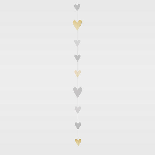 Paper Chain Decoration for Party or Home Décor Featuring Hearts and Love Cutouts