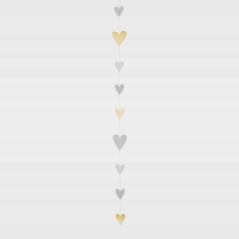 Paper Chain Decoration for Party or Home Décor Featuring Hearts and Love Cutouts
