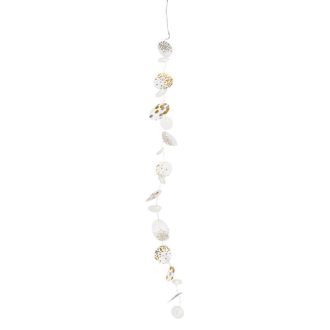 Paper Chain Decoration for Party or Home Décor Featuring LED Lit Circles and Gold Accents