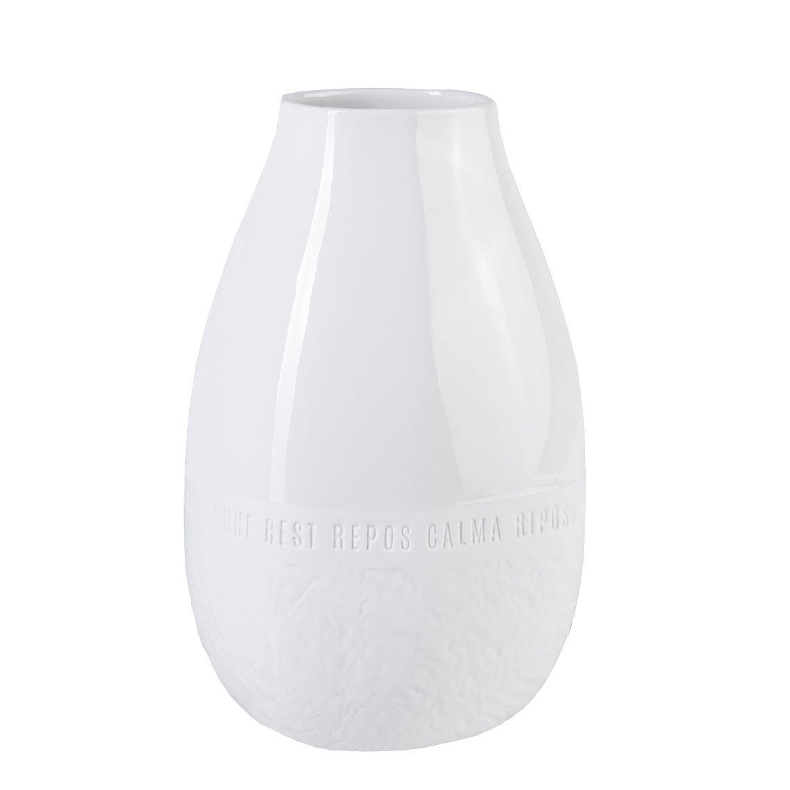 Porcelain Freeform Organic Shape Vase - White Minimalist Scandinavian Design 