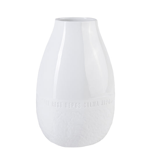 Porcelain Freeform Organic Shape Vase - White Minimalist Scandinavian Design 