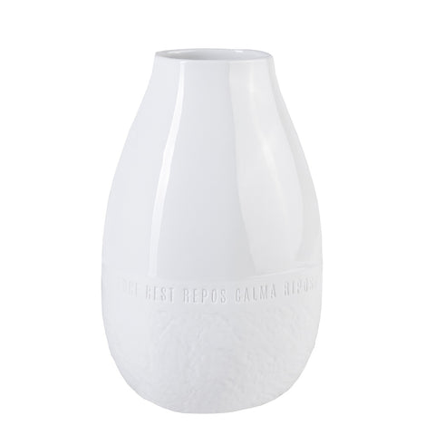 Porcelain Freeform Organic Shape Vase - White Minimalist Scandinavian Design 