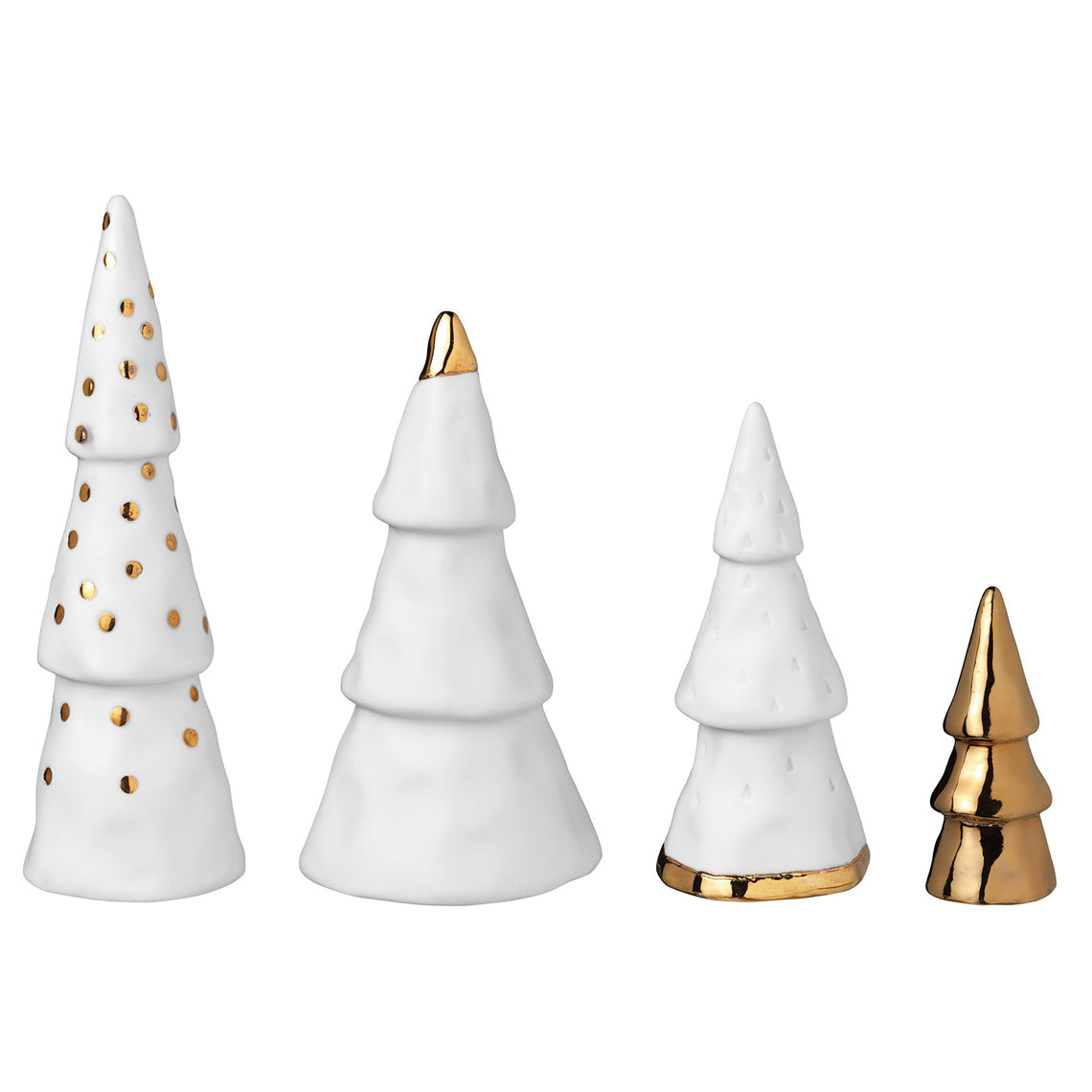 Porcelain Mini Christmas Tree Set – Elegant Holiday Decoration for Mantel, Holiday Village & Table Decor