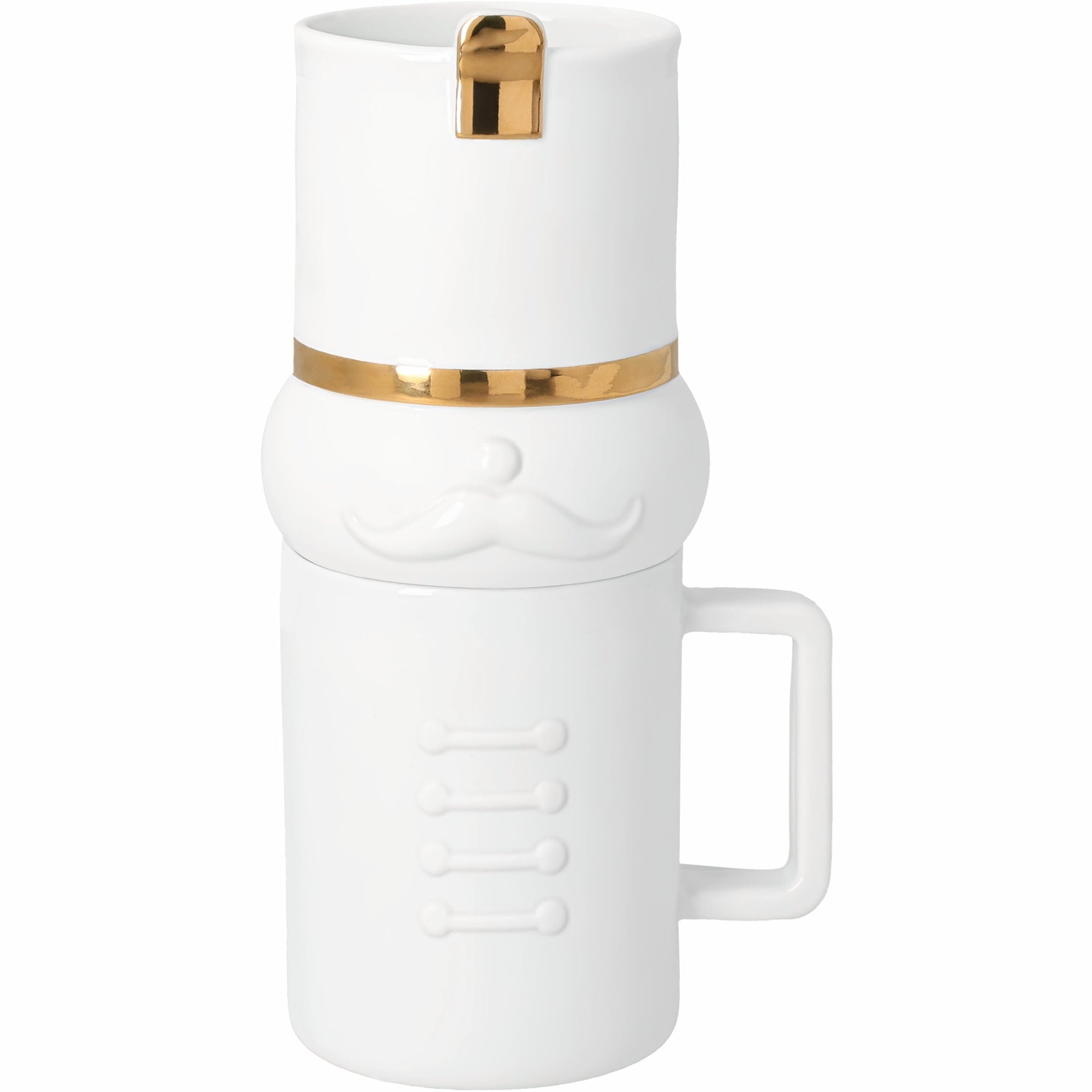 Porcelain Nutcracker Mug and Treat Tower for Hot Drinks and Snack Service