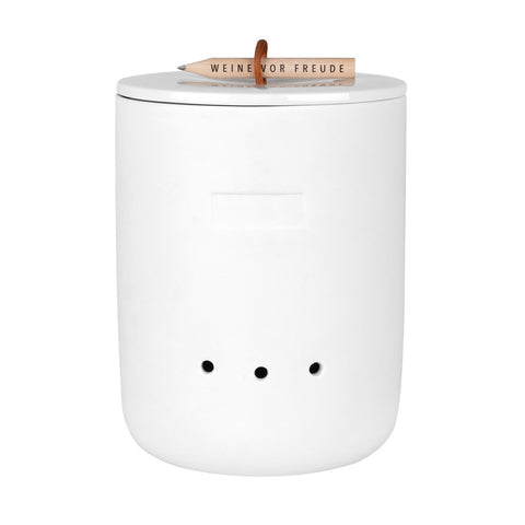 Porcelain Storage Canisters with Lids - Air Vents and Write-On Labeling - Minimalist Design