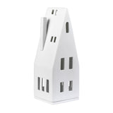 Porcelain Holiday Village House Tealight Holder - House with Steep Roof - Minimalist