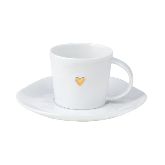 Espresso Cup Set Gold Heart R14341