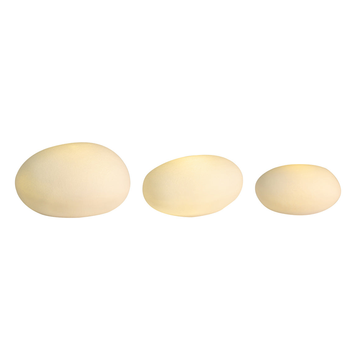 Light Pearstone Light Pebbles - Set of 3 - Matte Porcelain with LED Light – rader USA