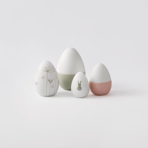R17462 Easter Egg Set with Pastel Colors - 4 eggs on white background