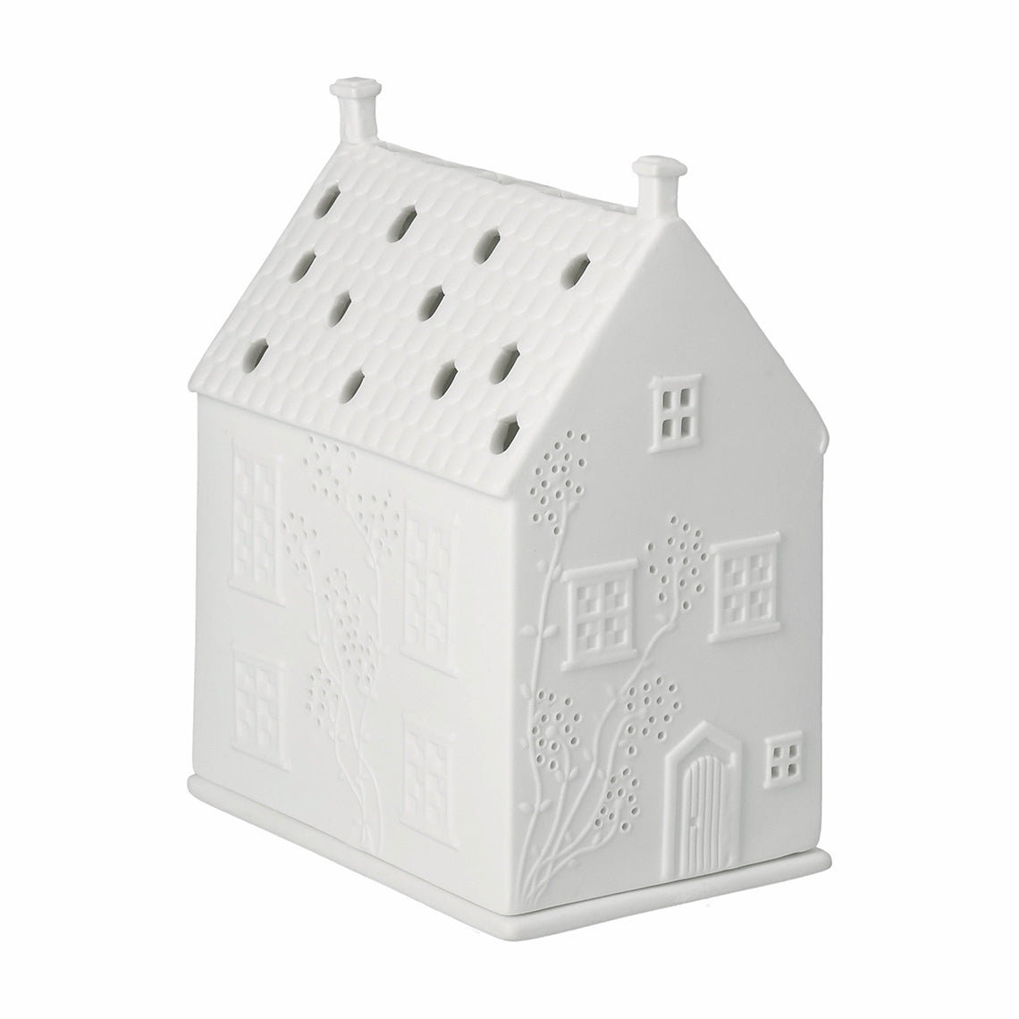 Porcelain Holiday Village House Tealight Holder - European Country House - Handmade
