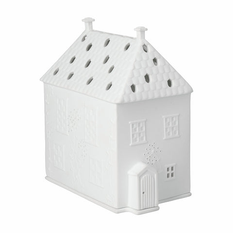 Porcelain Holiday Village House Tealight Holder - Cottage - Minimalist