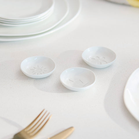 Porcelain Decorative and Food Safe Mini Bowl with Embossed Design - Catchall Dish