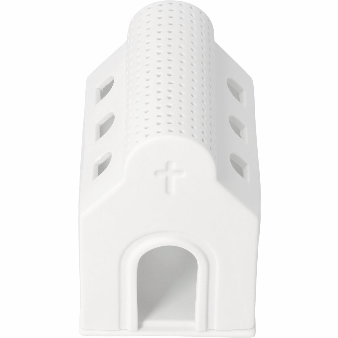 White porchelain church with a cross on a white background