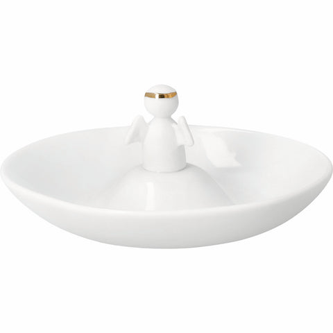 Back side of design  with a small angel figure on top against a white background